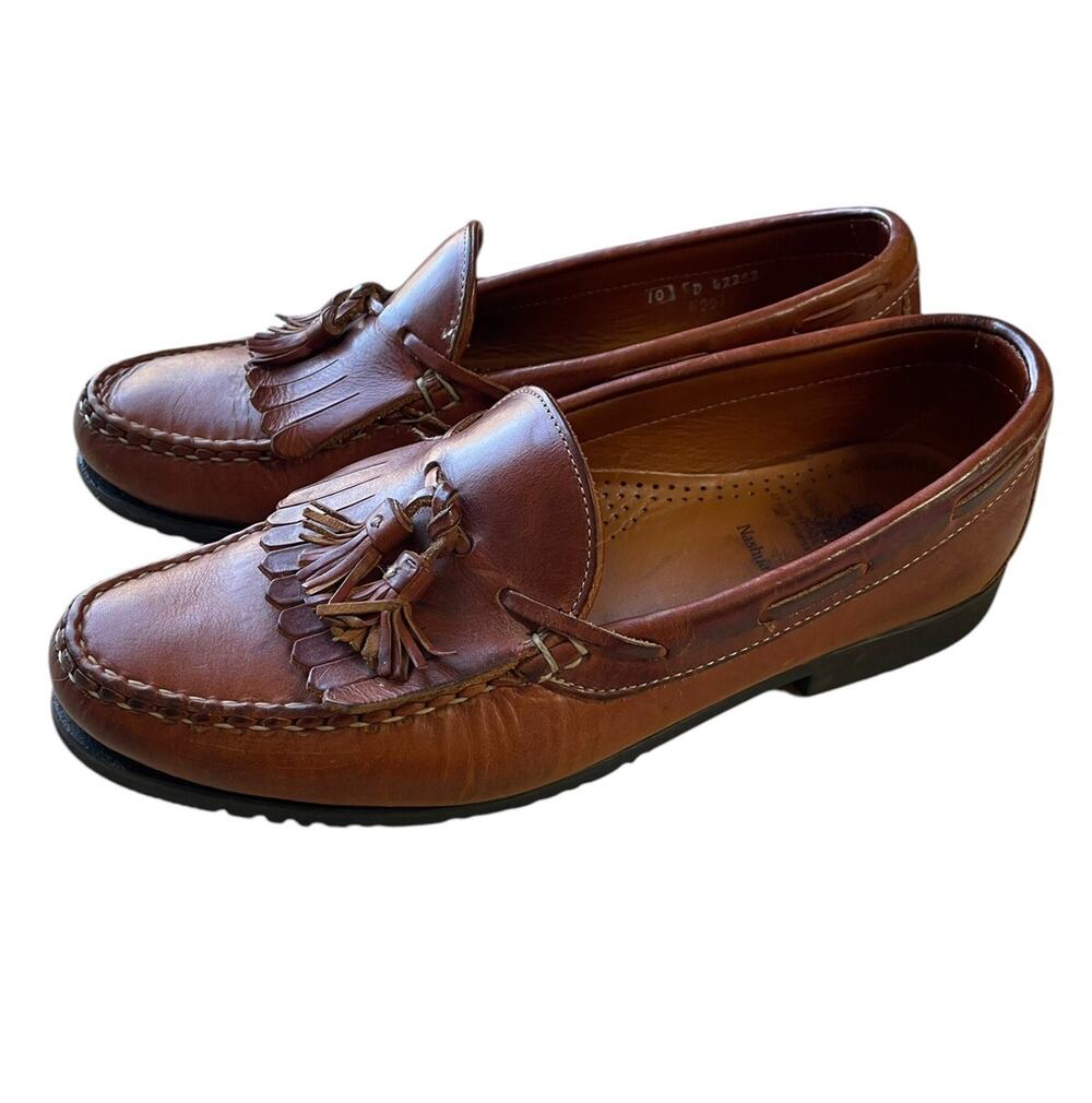 Allen Edmonds Nashua Mens Tassel Loafers Dress Shoes Brown Size 10D Made In USA